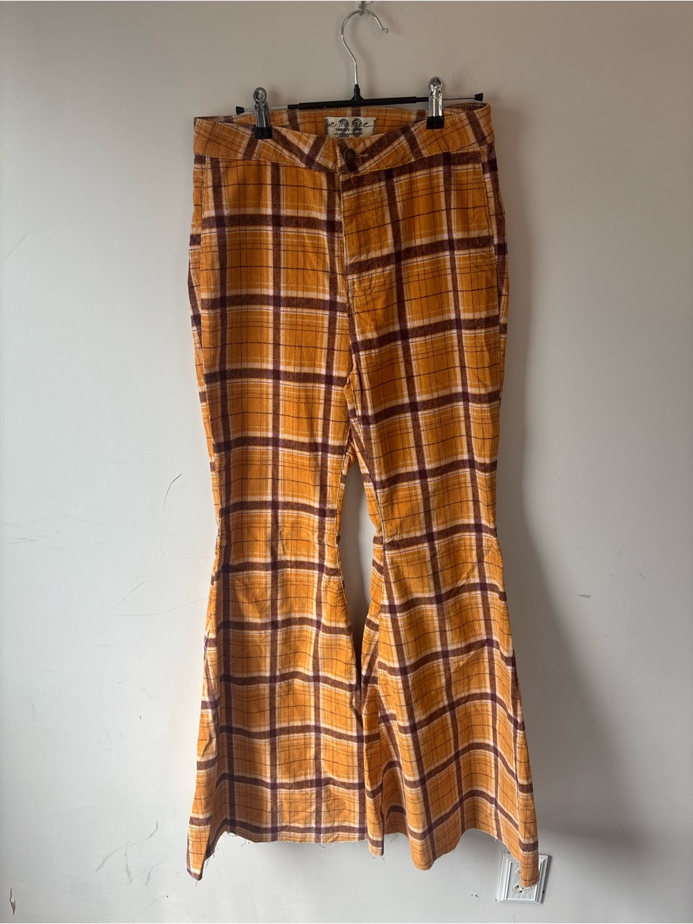 We The Free 28 Plaid Flared Corduroy Pants - Picture 4 of 6